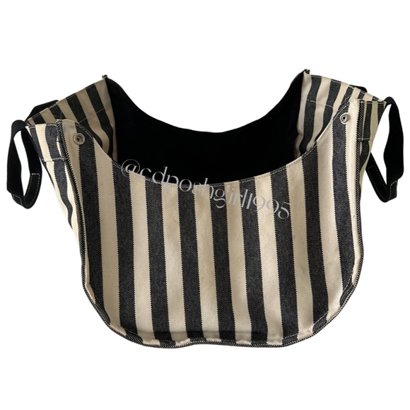 HERMES Striped 'Cannes' large Tote Fourre-tout bag + attached Hermès case - Picture 6 of 16